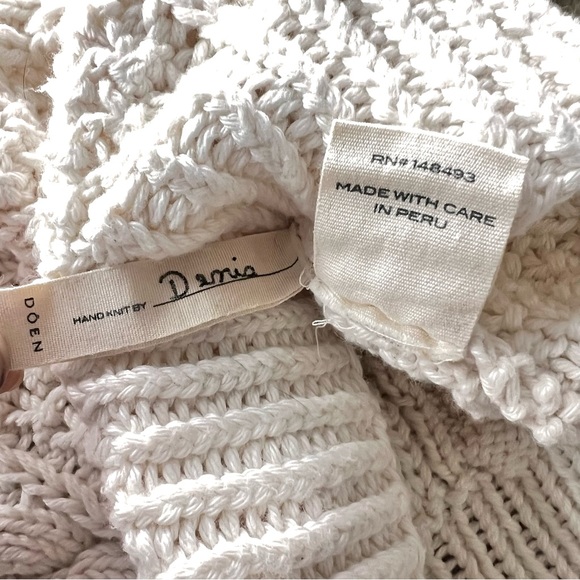 💋SOLD💋 🕊️🤍DÔEN ‘Anchor’ Hand Knit Organic Cotton Pullover Sweater Ivory S✨💋 - Picture 10 of 16